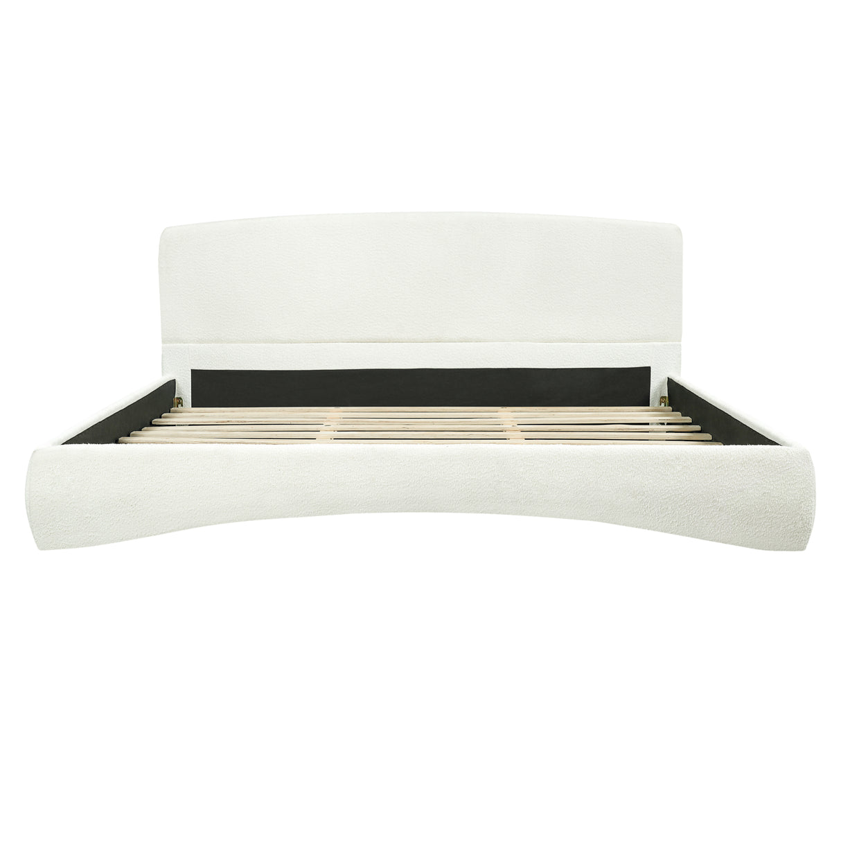 Curved Upholstered Bed with Smart Ambient Lighting