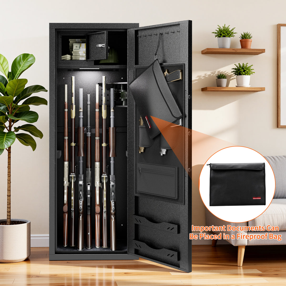 Biometric Large Gun Safe with Fingerprint Password Lock