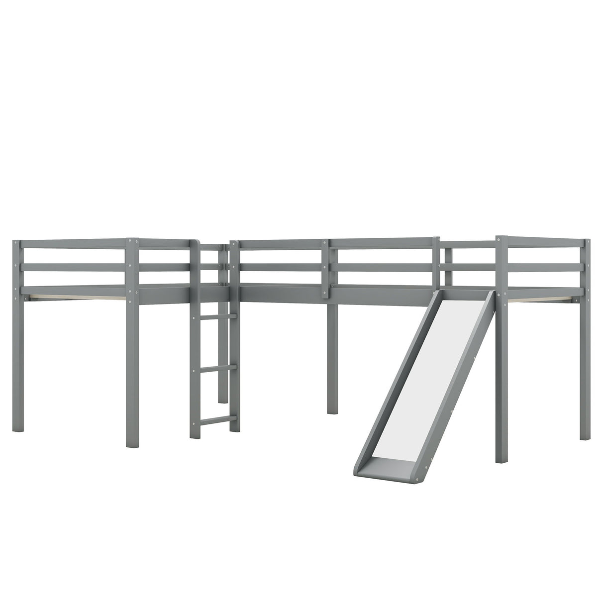 L Shaped Loft Bed With Ladder And Slide