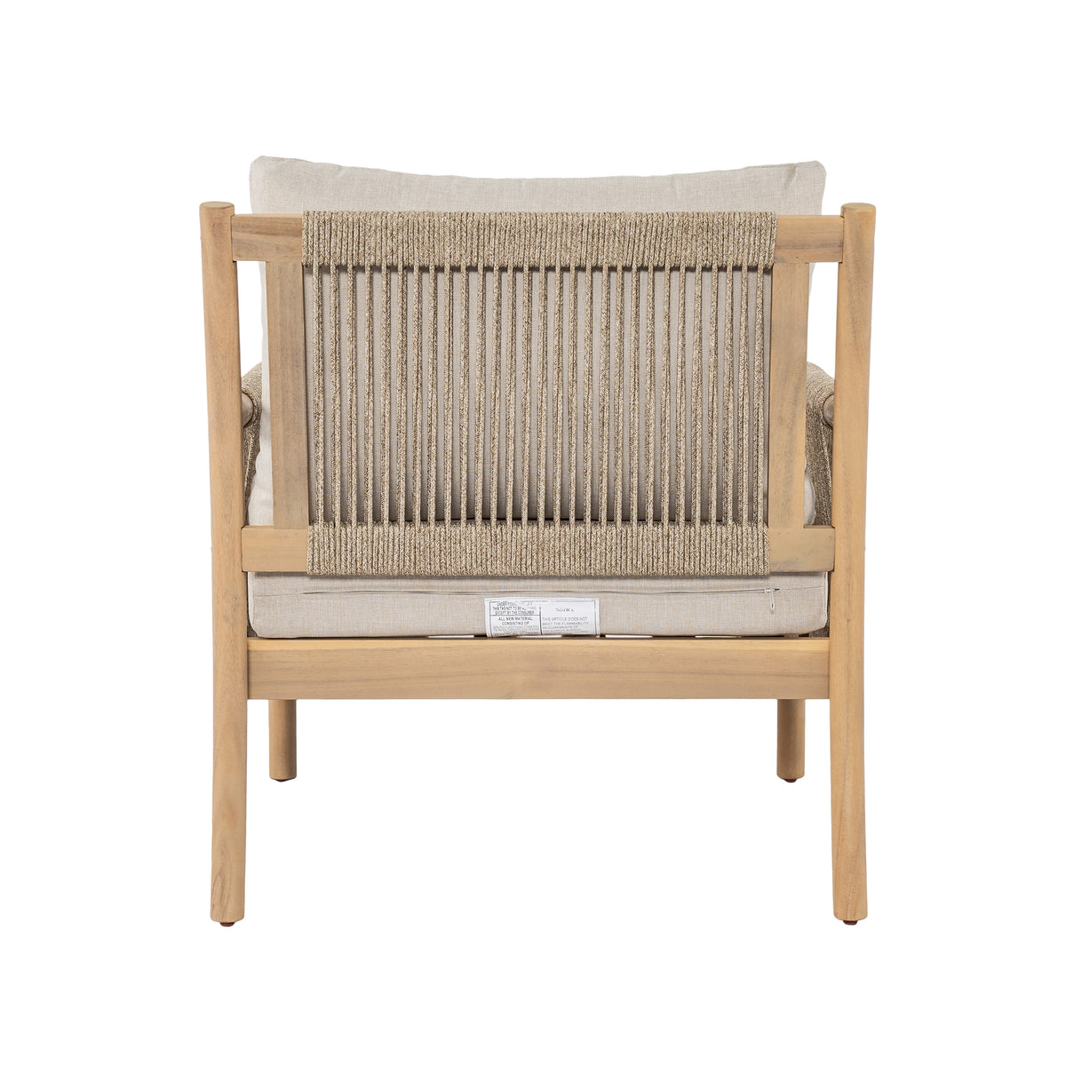 Casper Outdoor Club Chair Acacia Wood and Woven Rope