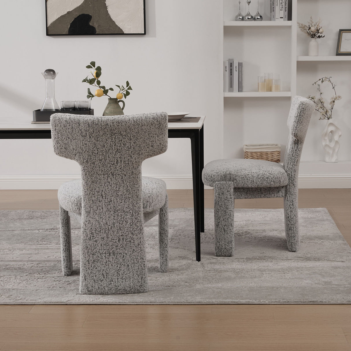 Armless Curved Back Accent Chairs