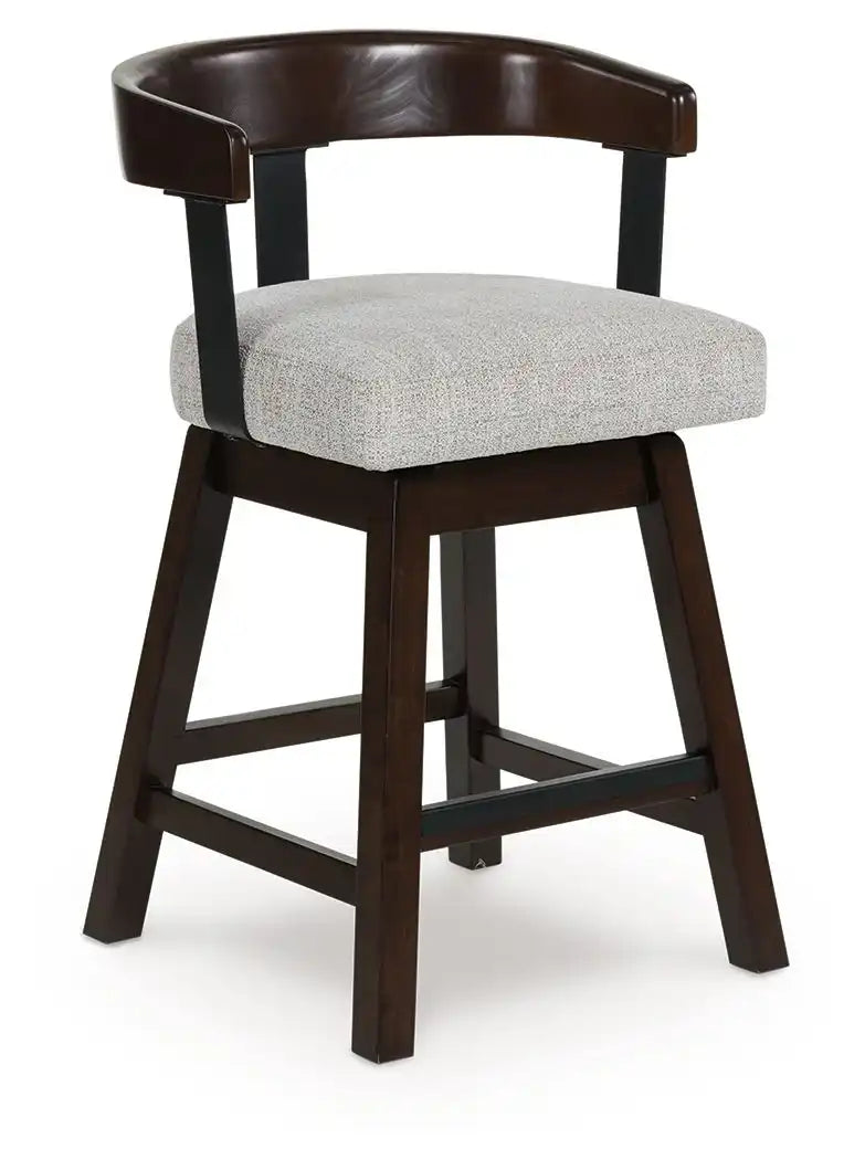 Haddigan - Upholstered Swivel Barstool (Set of 2) - Dark Brown - Best Buy Furniture