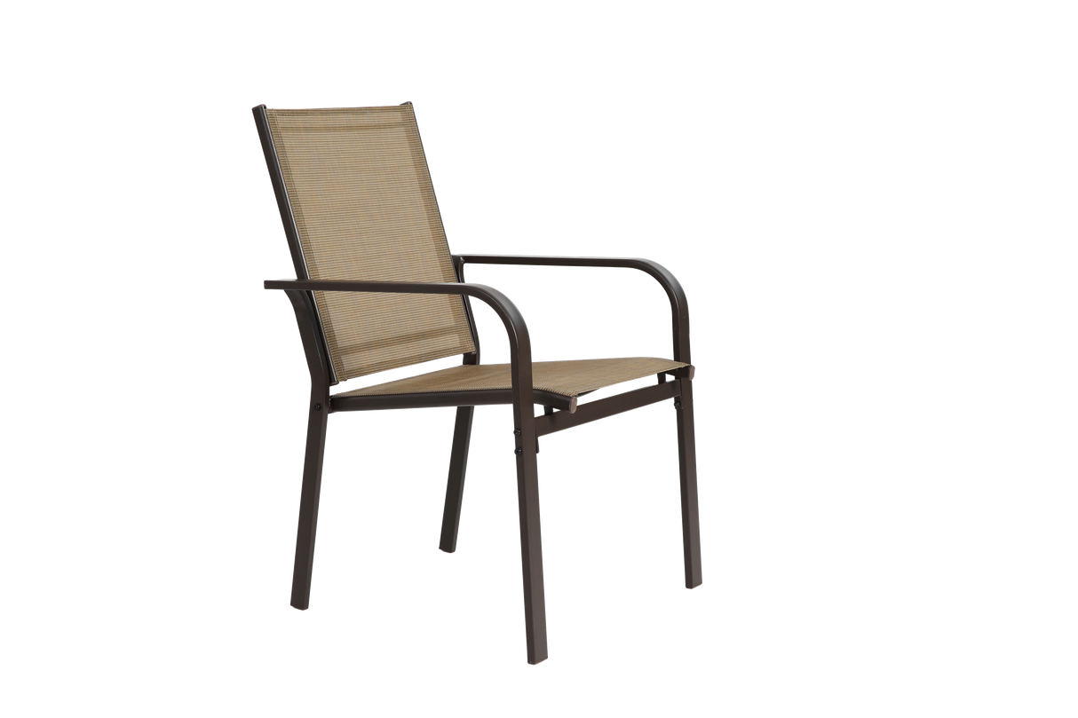 7 Pieces Patio Dining Set with Rectangular Table and 6 Textilene Chairs