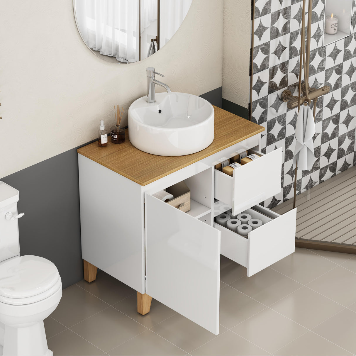 31.5-Inch Modern Bathroom Vanity with Sink Combo