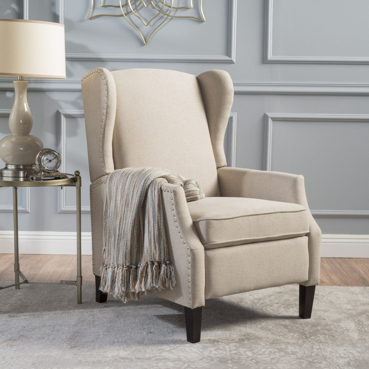 Westeros Wing Back Fabric Upholstered Recliner