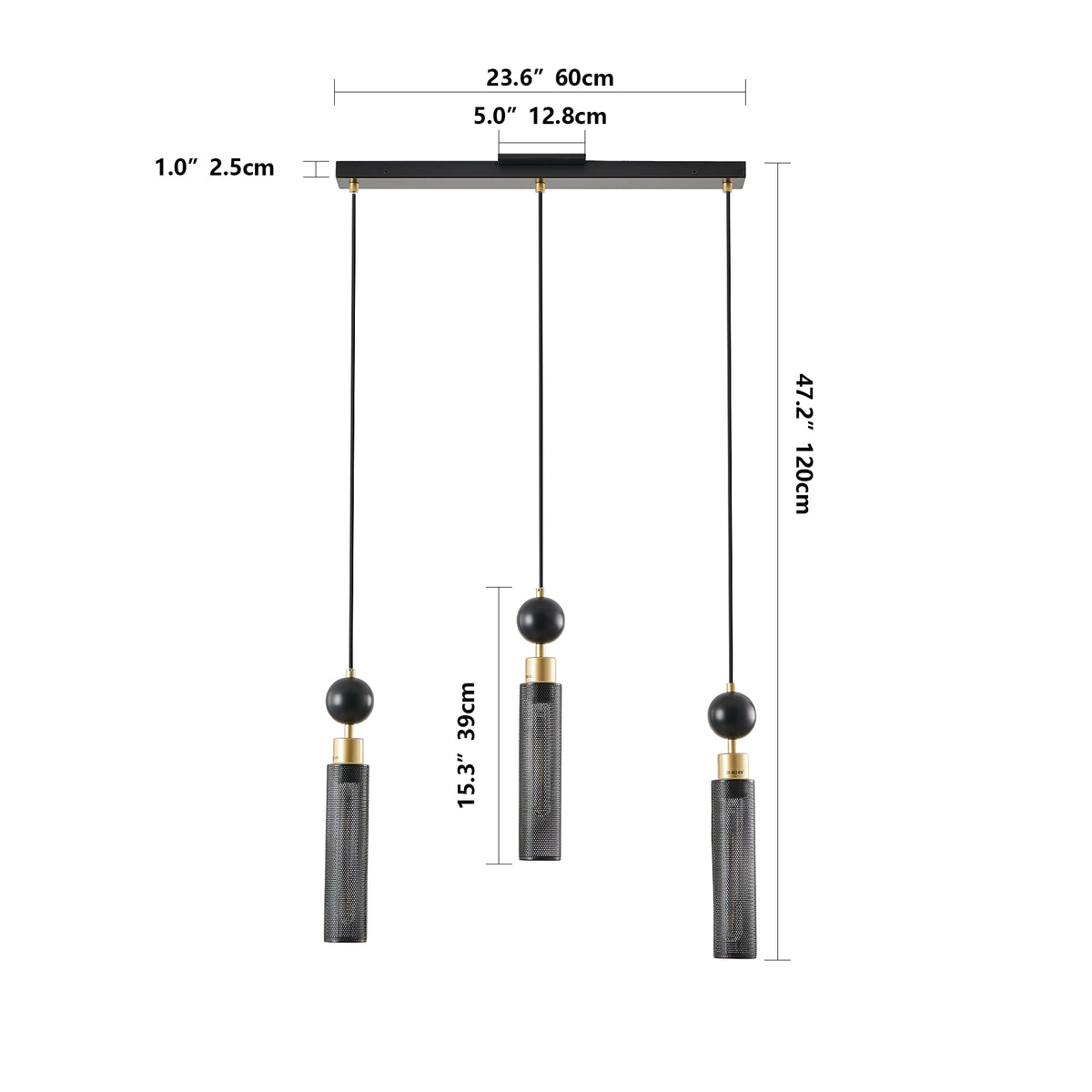 25" Modern Pendant Chandelier