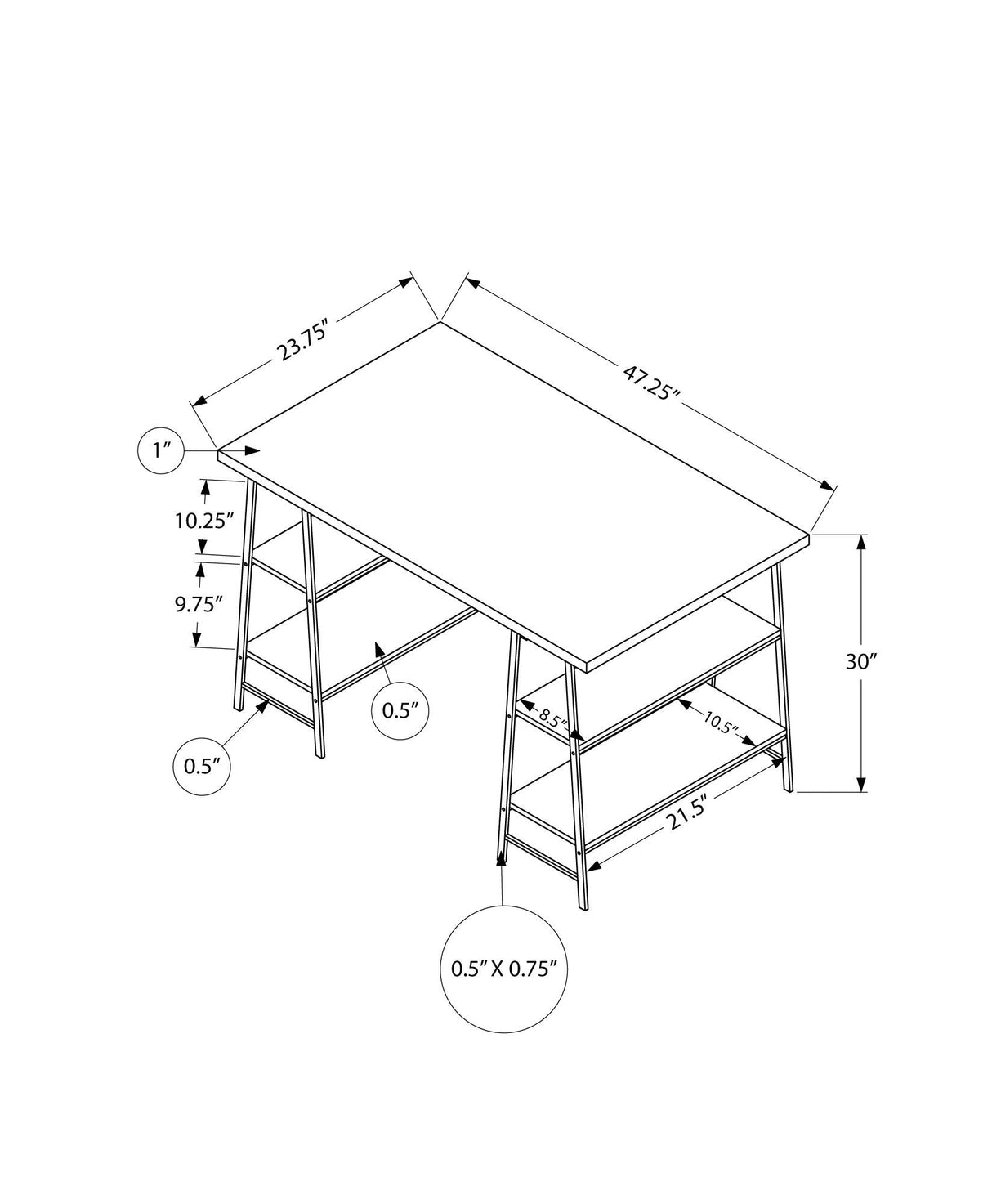 Computer Desk For Home Office, Laptop, Storage Shelves, Contemporary & Modern - Best Buy Furniture