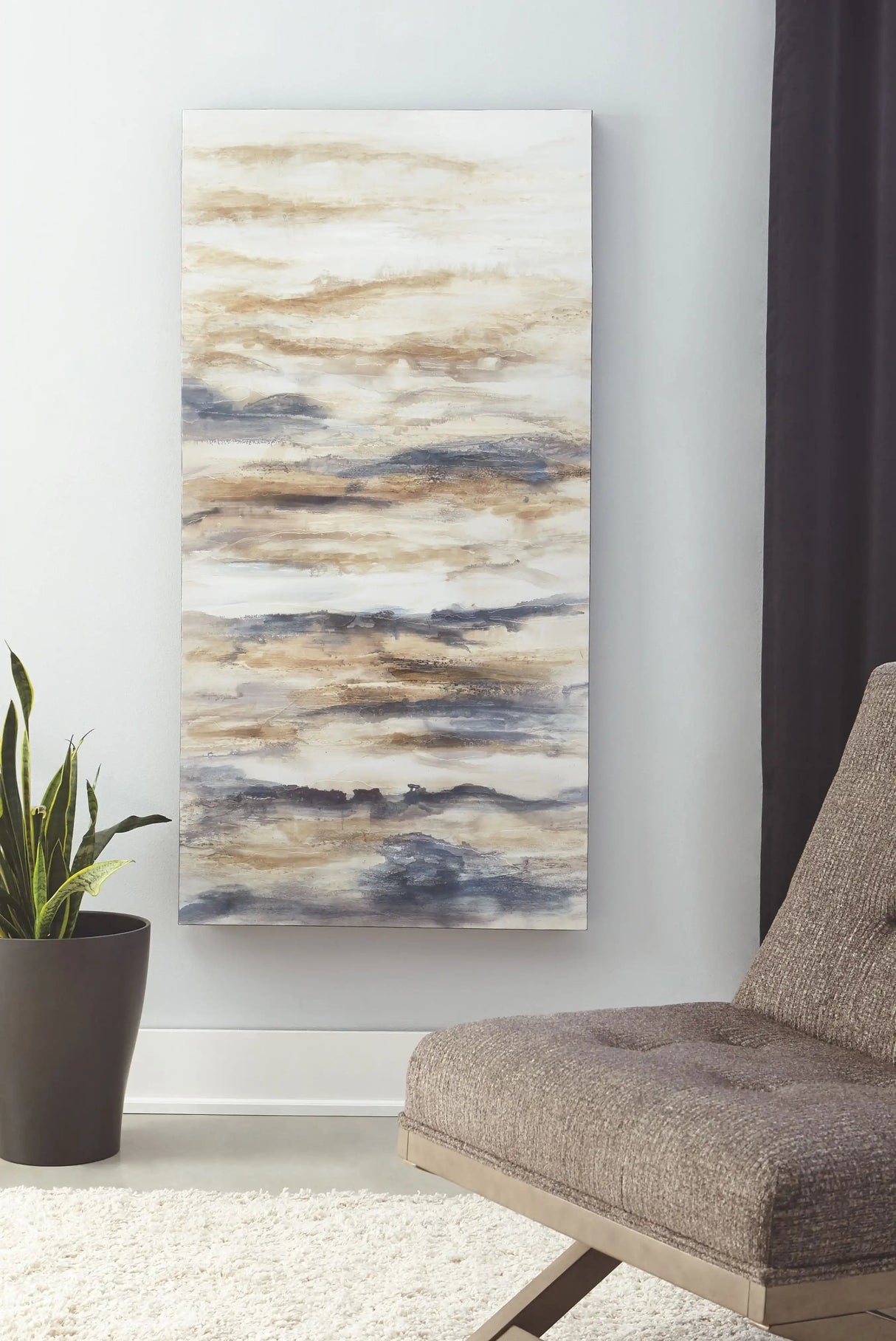 Joely - Wall Art - Blue / Tan - Best Buy Furniture