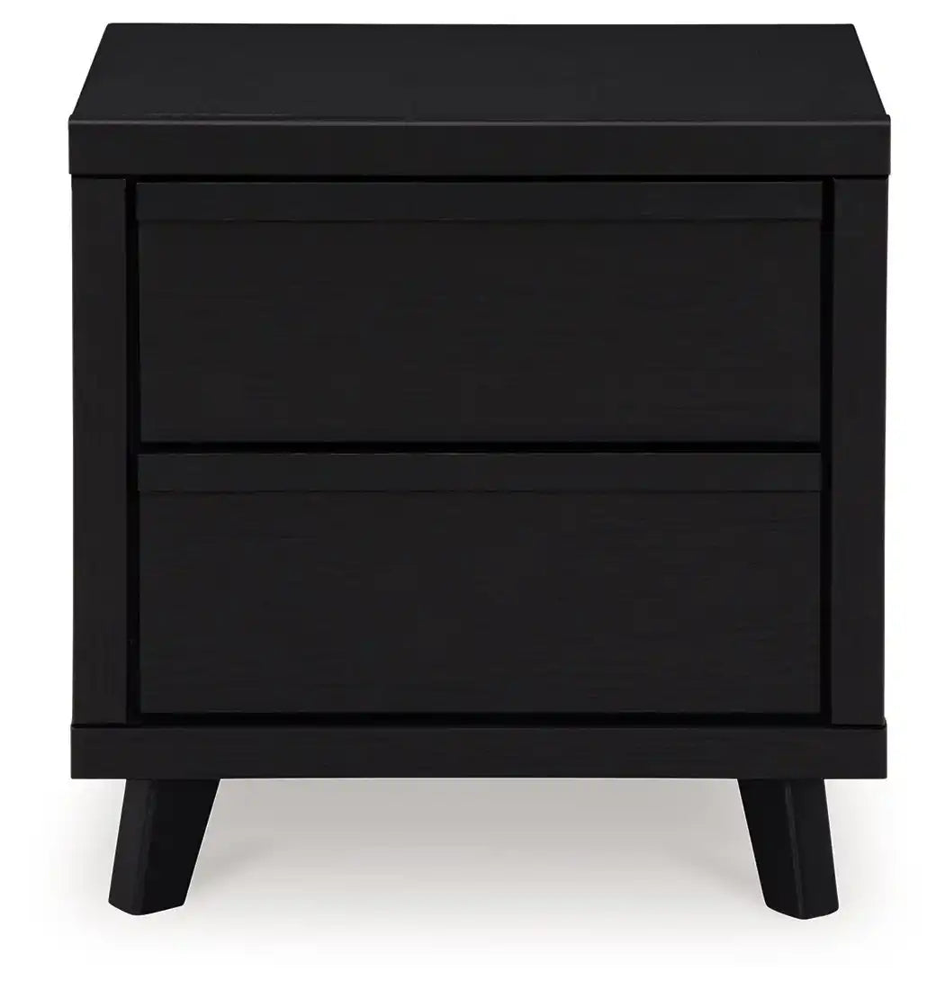 Danziar - Two Drawer Night Stand - Black - Best Buy Furniture