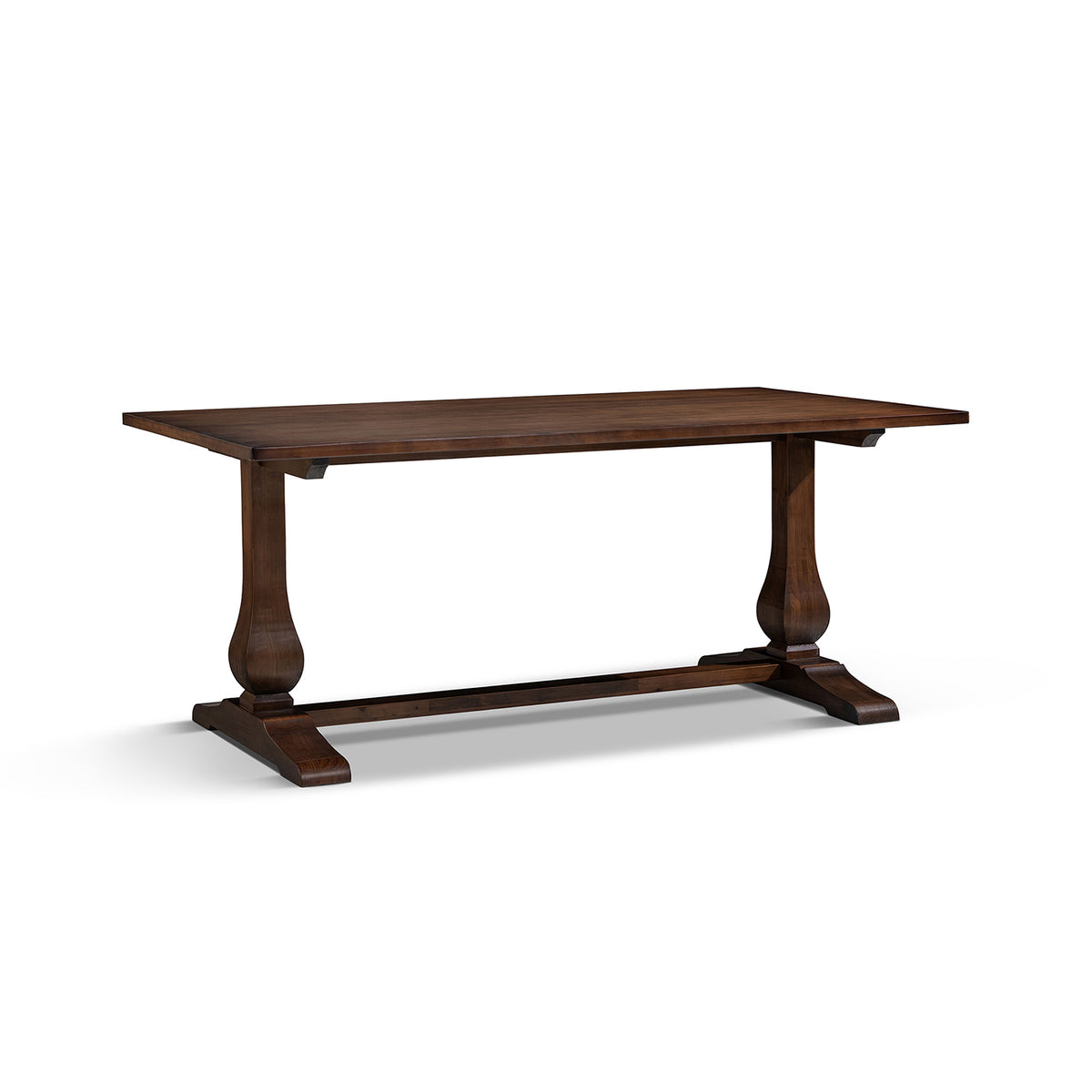 Whitmore 72-Inch Trestle Dining Table, Dark Brown Reclaimed Pine