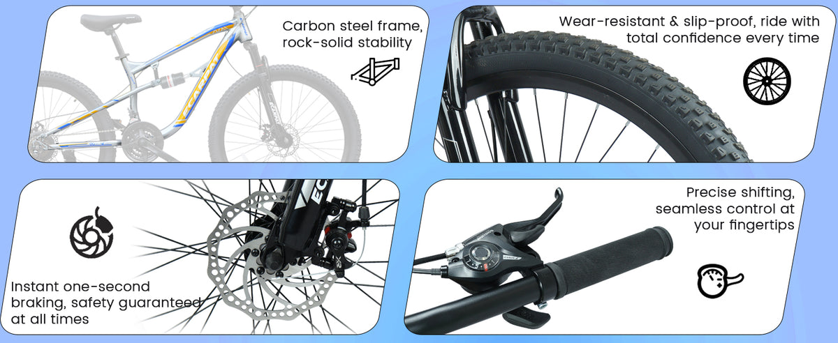 A2670 26 Inch Mountain Bike with 21-Speeds & Full Suspension