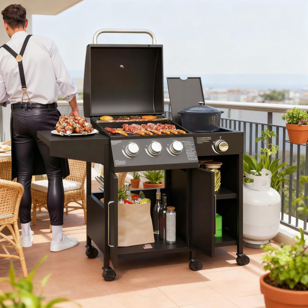 Barbecue Grill Gas Grill with Side Burner