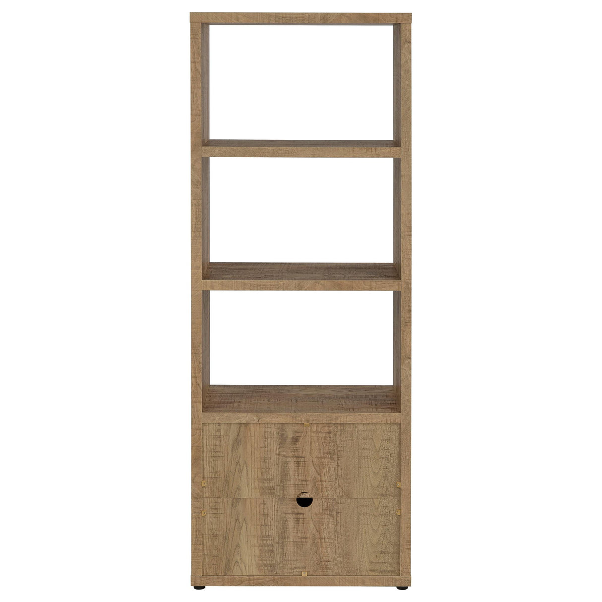 Noriega - 3 Shelf Media Tower With Open Shelves And Hidden Cabinet Storage - Mango Color