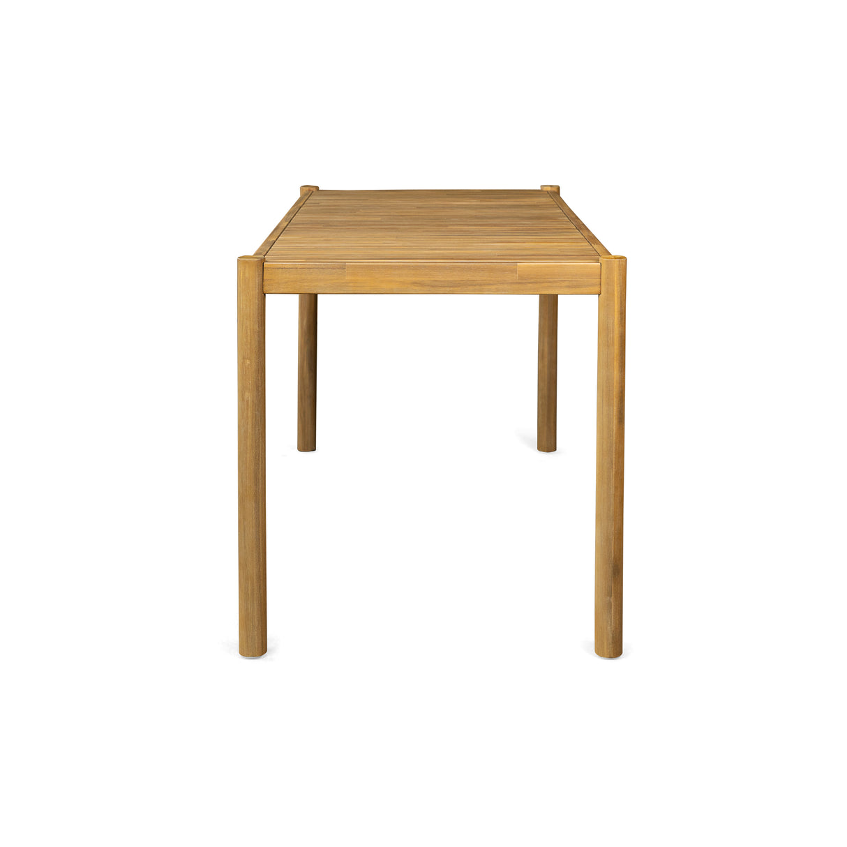 5-Piece Outdoor Acacia Wood Dining Set, 54.75" Teak Rectangular Table & 4 Dark Grey Chairs