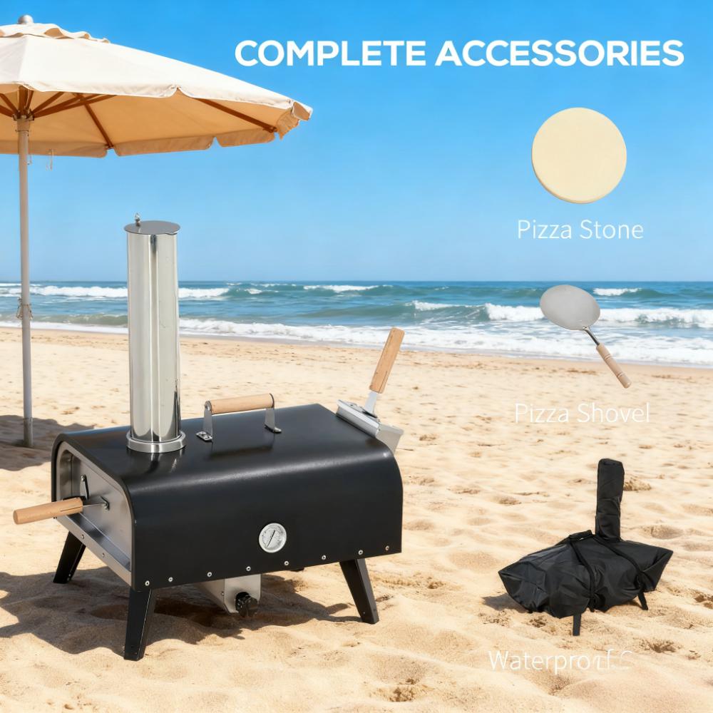 Outdoor Pizza Oven with 12" Rotating Stone