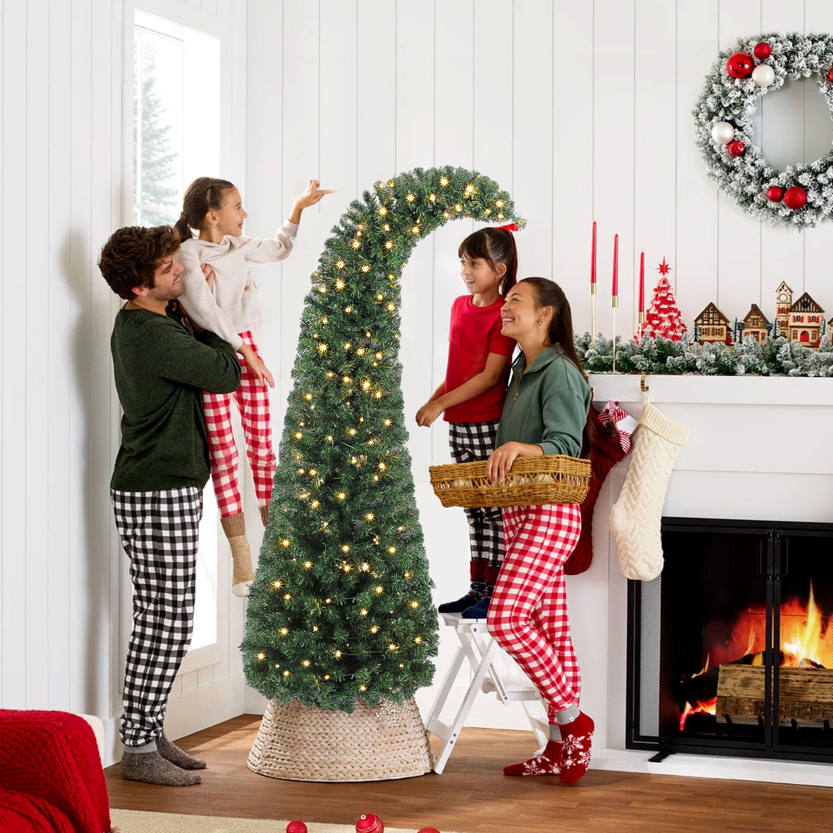 6 Ft Prelit Bent Top Christmas Tree