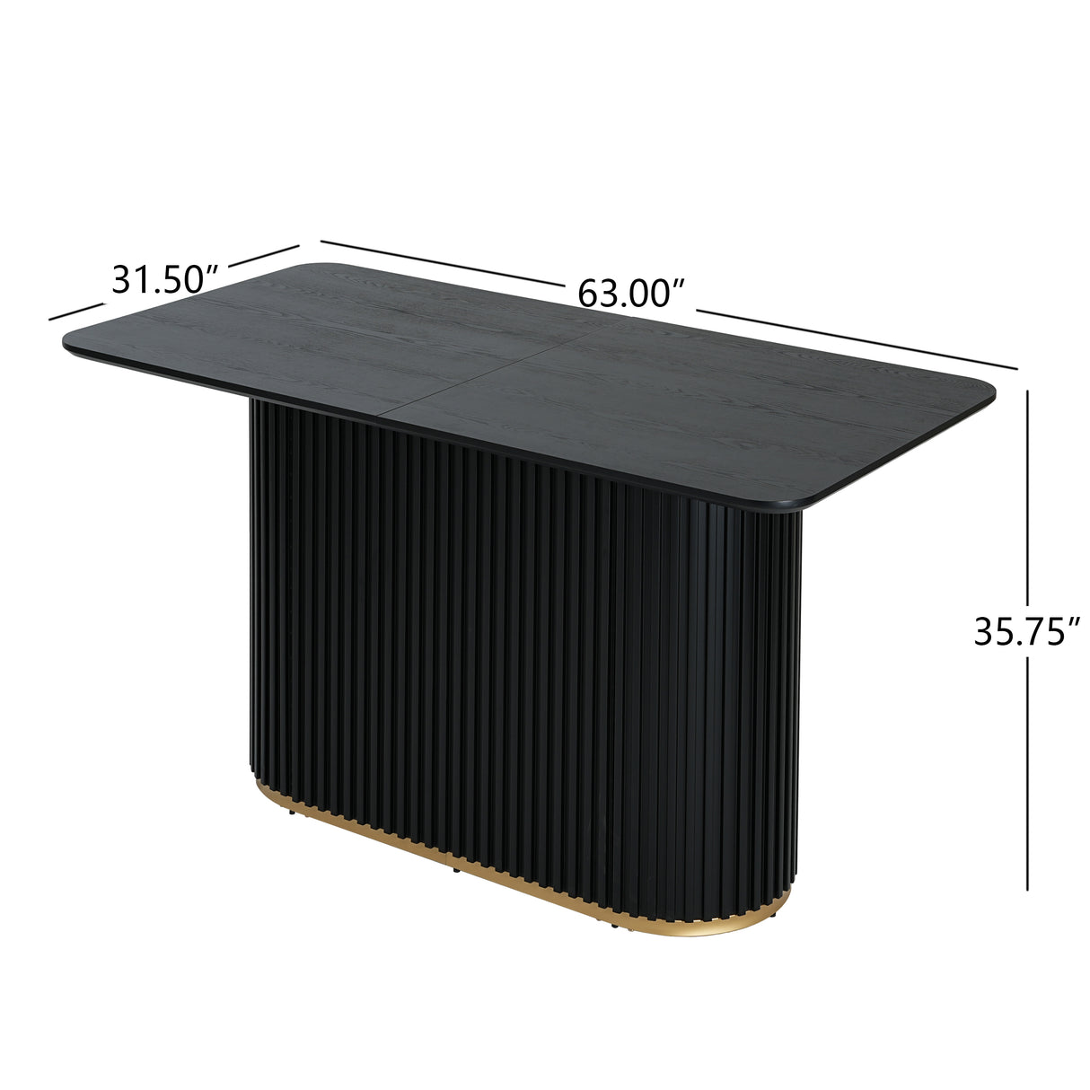 63"L Counter Table - Black