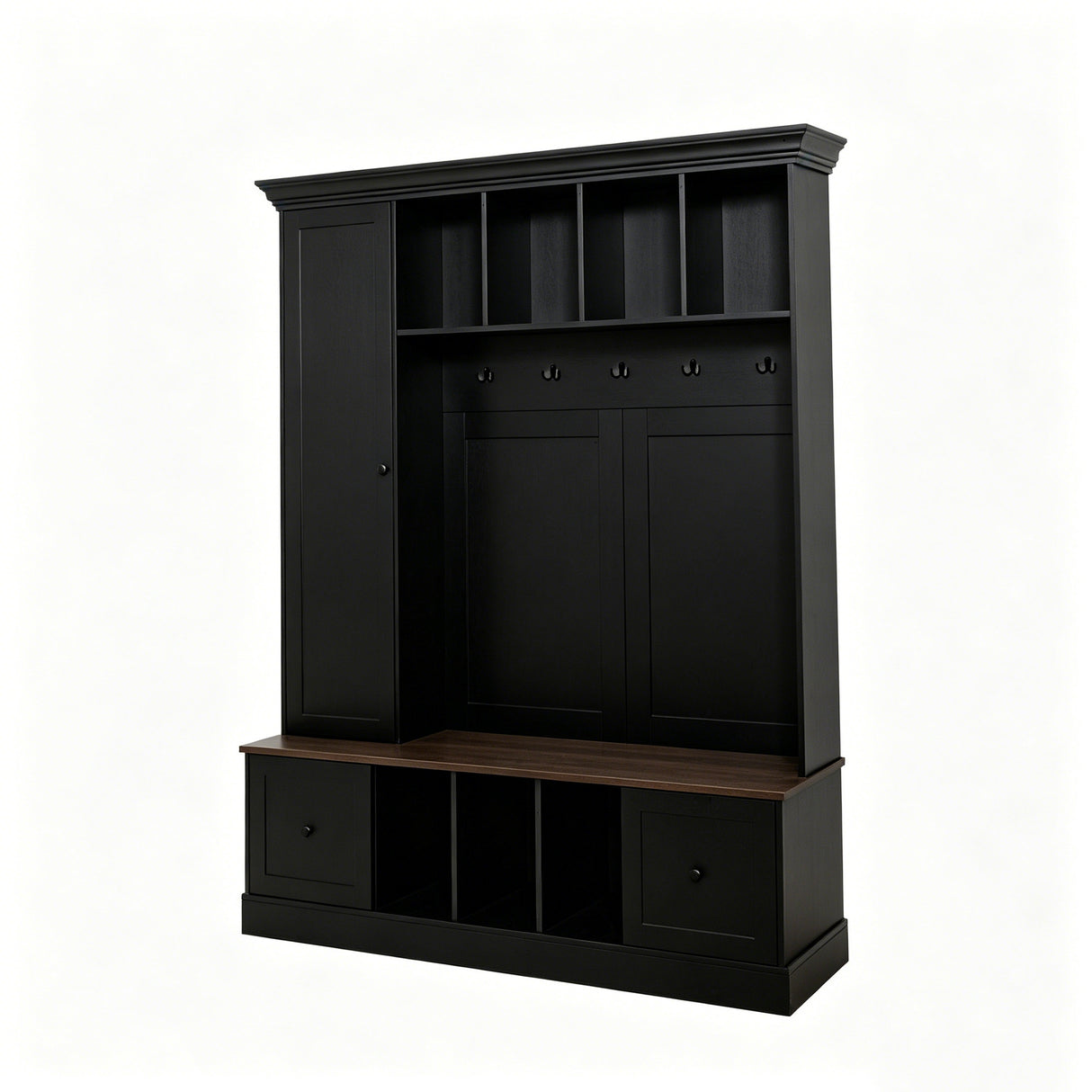 Vibe Haus 62.2'' Farmhouse Hall Tree with Shoe Storage Bench