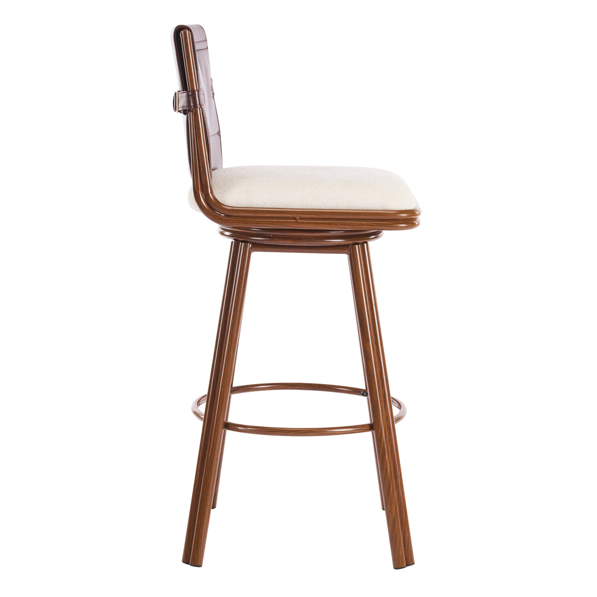 Sibyl Indoor Upholstered Swivel Bar Stool with Metal Frame