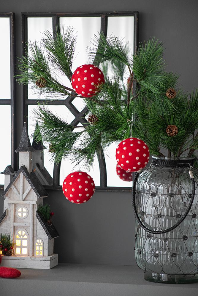 D3.9" Christmas Ball Ornaments, Set of 6