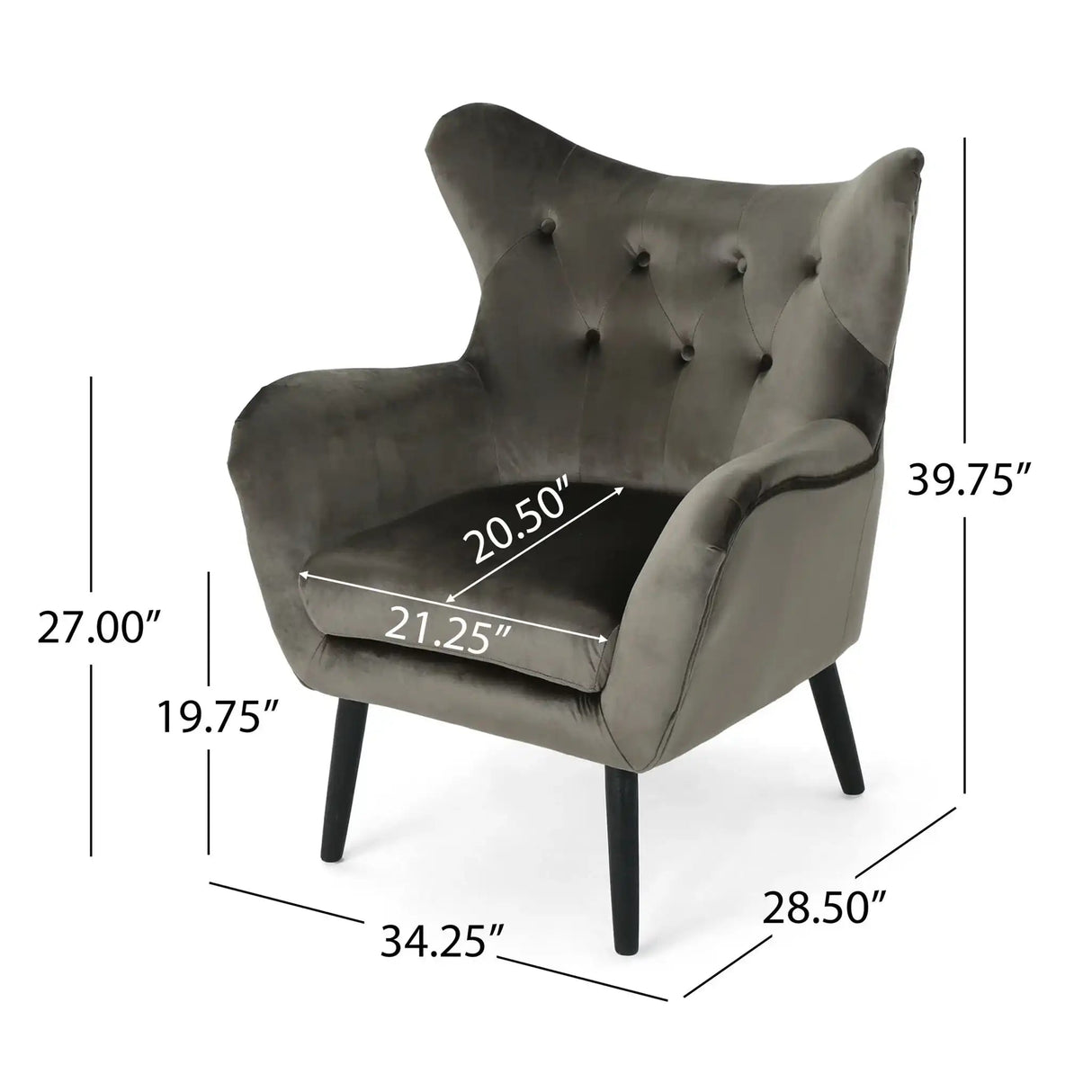 Alyssa - Mid Century Upholstered Arm Chair With Wingback Design - Best Buy Furniture