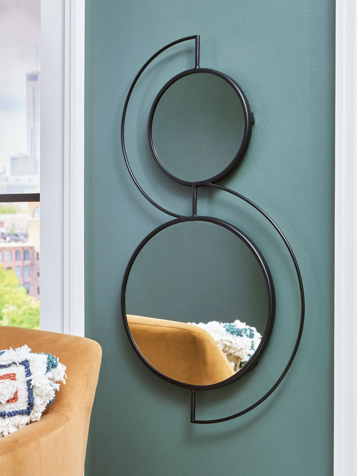 Shayham - Accent Mirror - Black - Best Buy Furniture