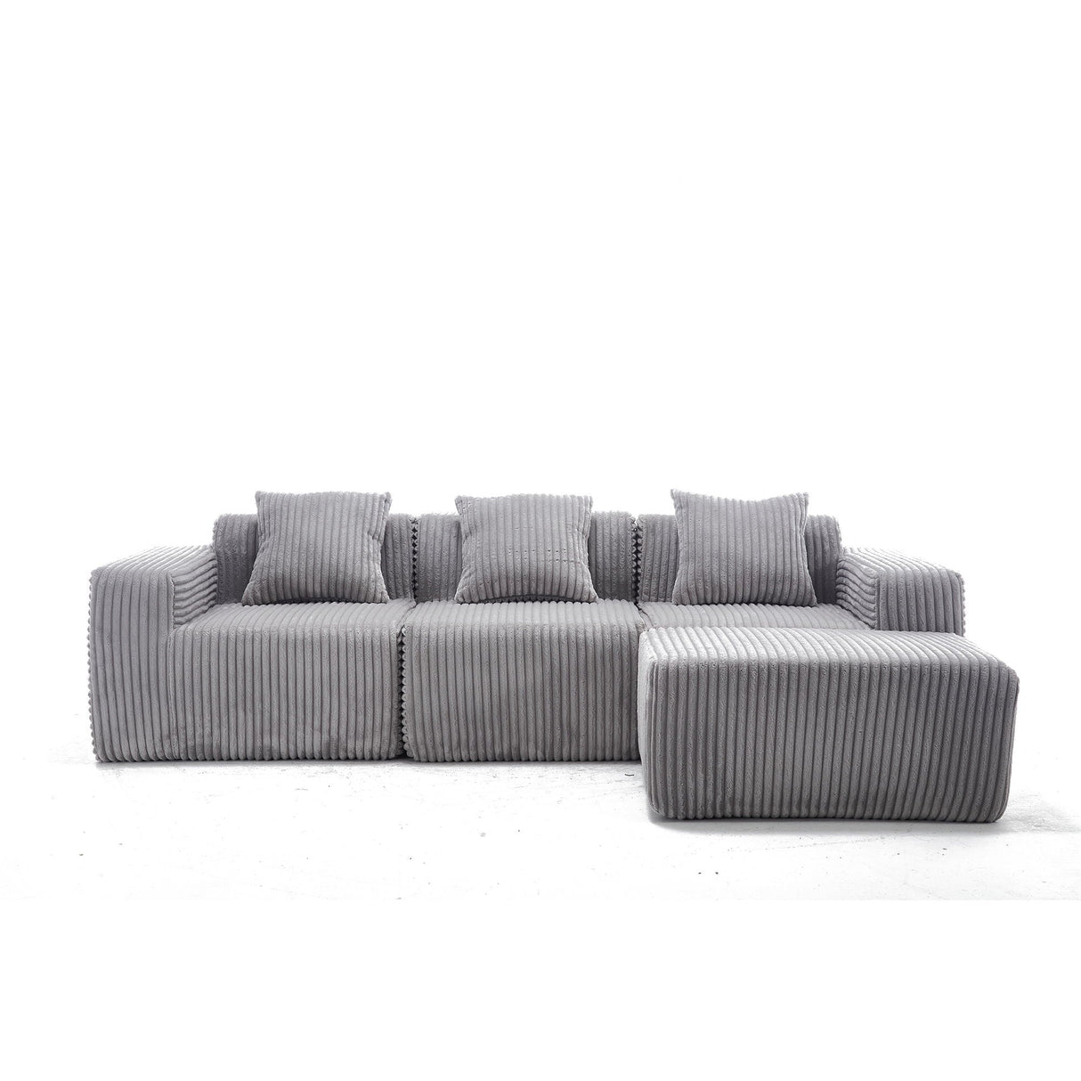 L-Shape Modern Minimalist Modular Sectional Sofa with Deep Seats