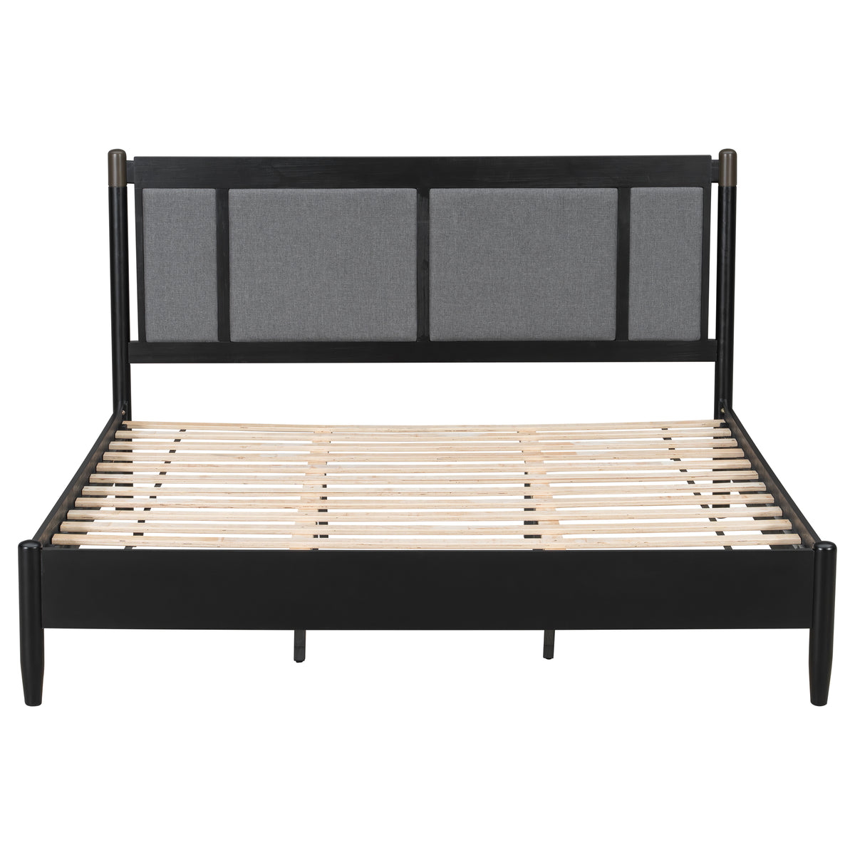Solid Wood King Bed, Heavy Duty Support Without a Box Spring
