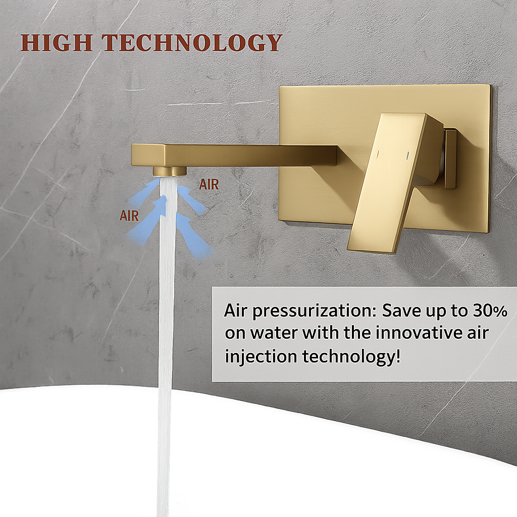 Wall Mount Faucet for Bathroom Sink or Bathtub, Single Handle