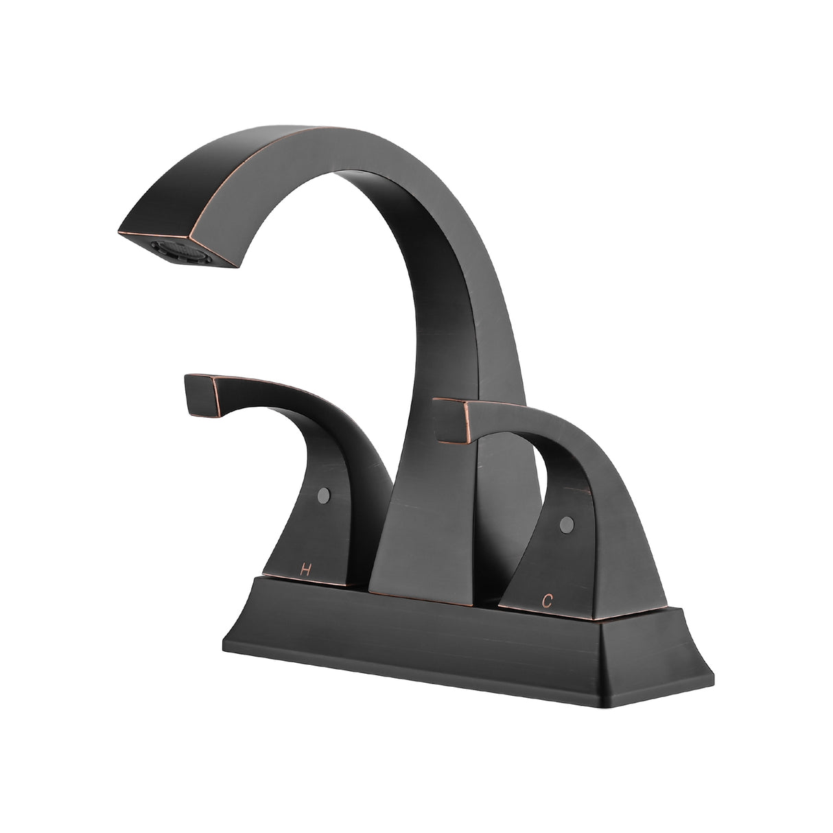 Two Handle 4 Inch Centerset Bathroom Sink Faucet with Pop-Up Drain, Oil Rubbed Bronze