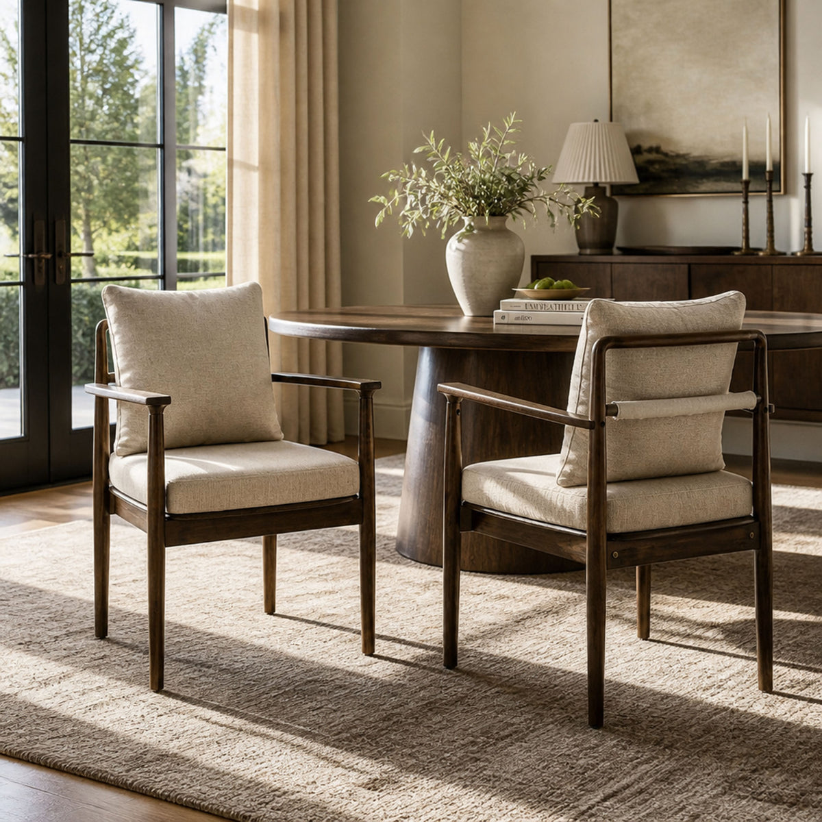 Mid-Century Modern Dining Chairs Set of 2