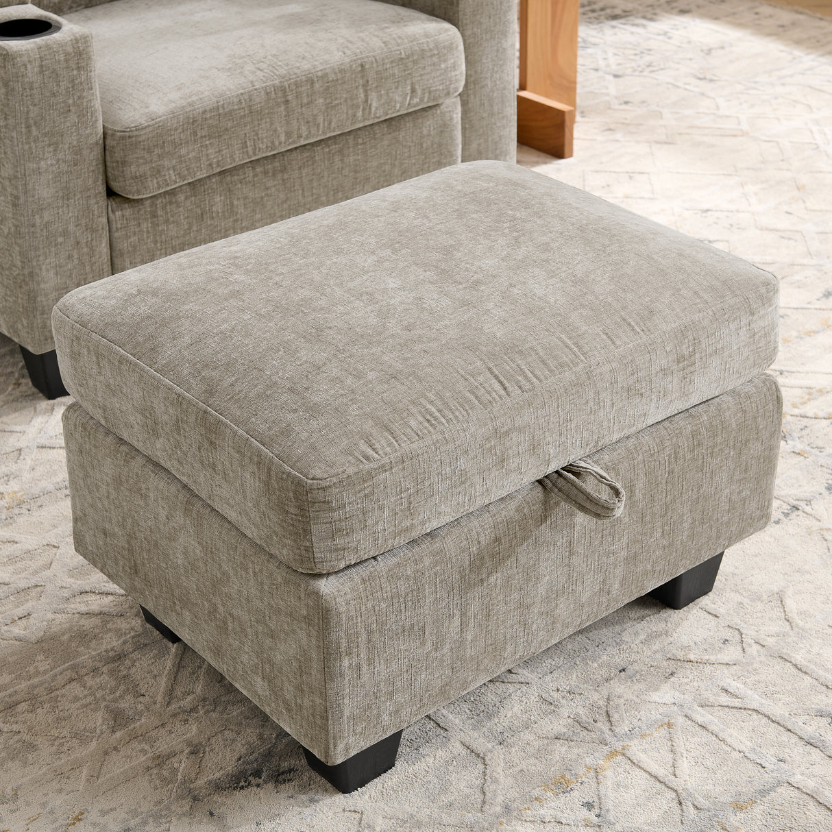 Single Sofa Recliner with Manually Adjustable Backrest - Brown