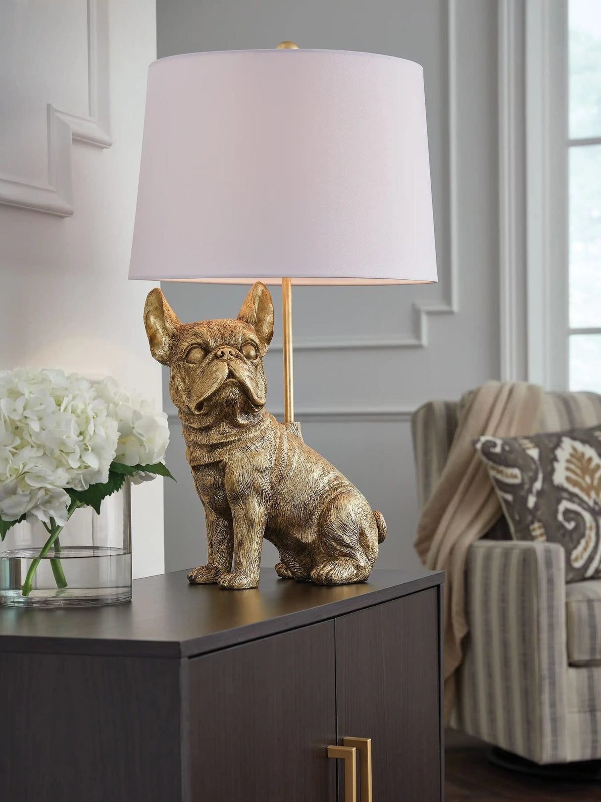 Wadeland - Poly Table Lamp - Gold Finish - Best Buy Furniture