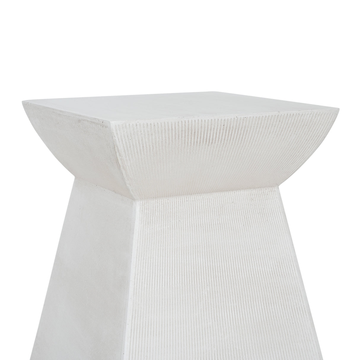 Antique-Textured Magnesium Oxide Outdoor Side Table