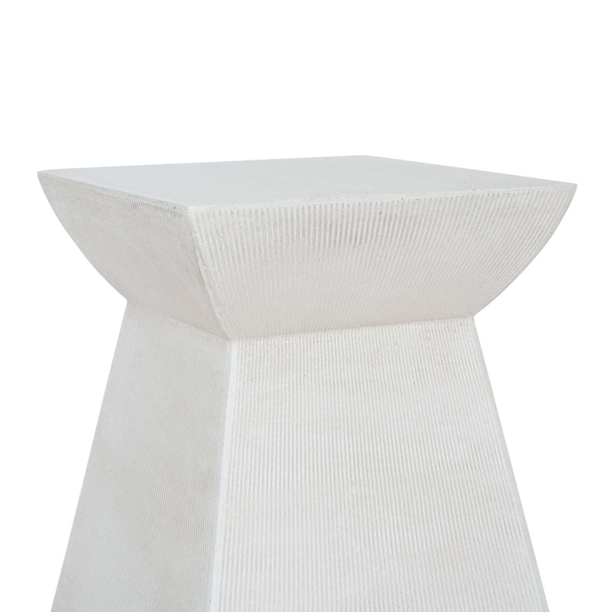 Antique-Textured Magnesium Oxide Outdoor Side Table