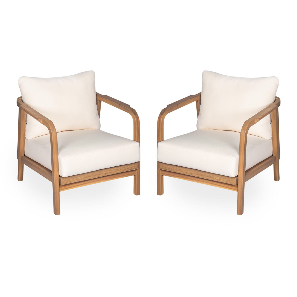 Outdoor Lounge Chair With Woven Backrest, Solid Wood Frame, Comfortable Cushions - Best Buy Furniture