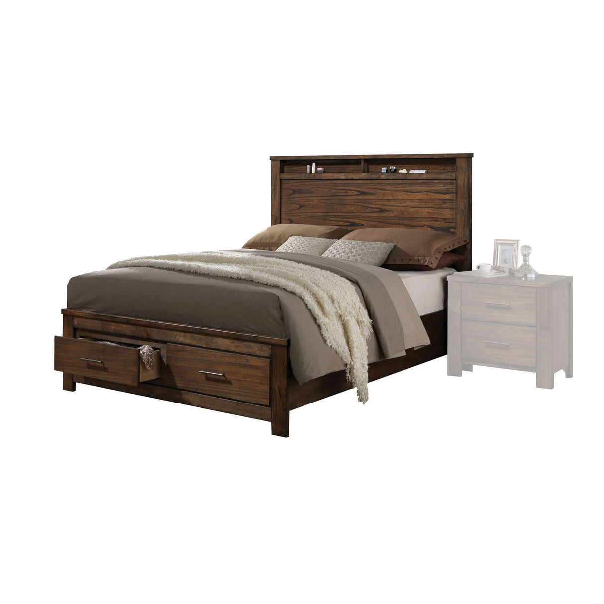 Merrilee - Eastern King Bed With Storage - Oak - Best Buy Furniture