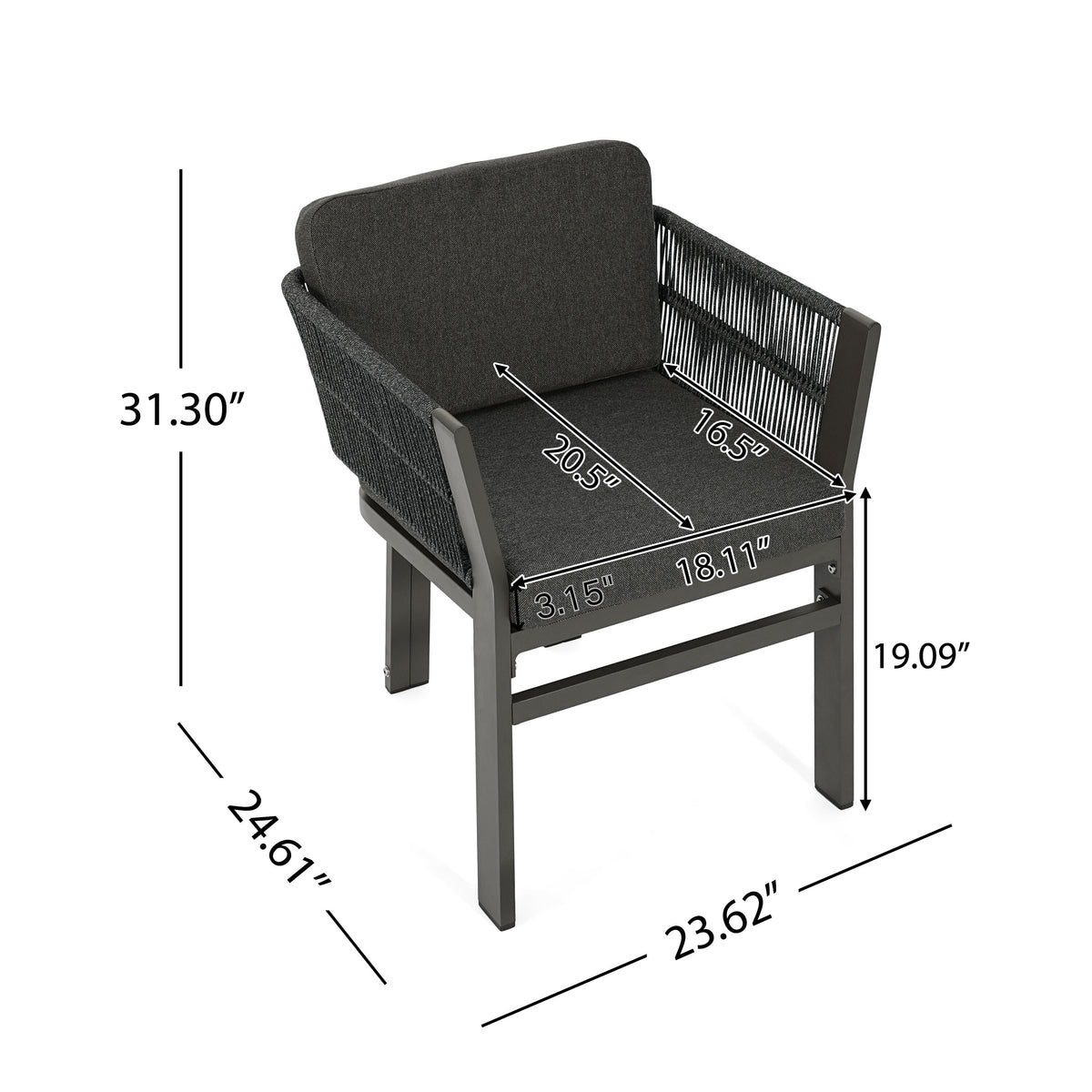 7-Piece Outdoor Dining Set with Acacia Wood Table and Chairs