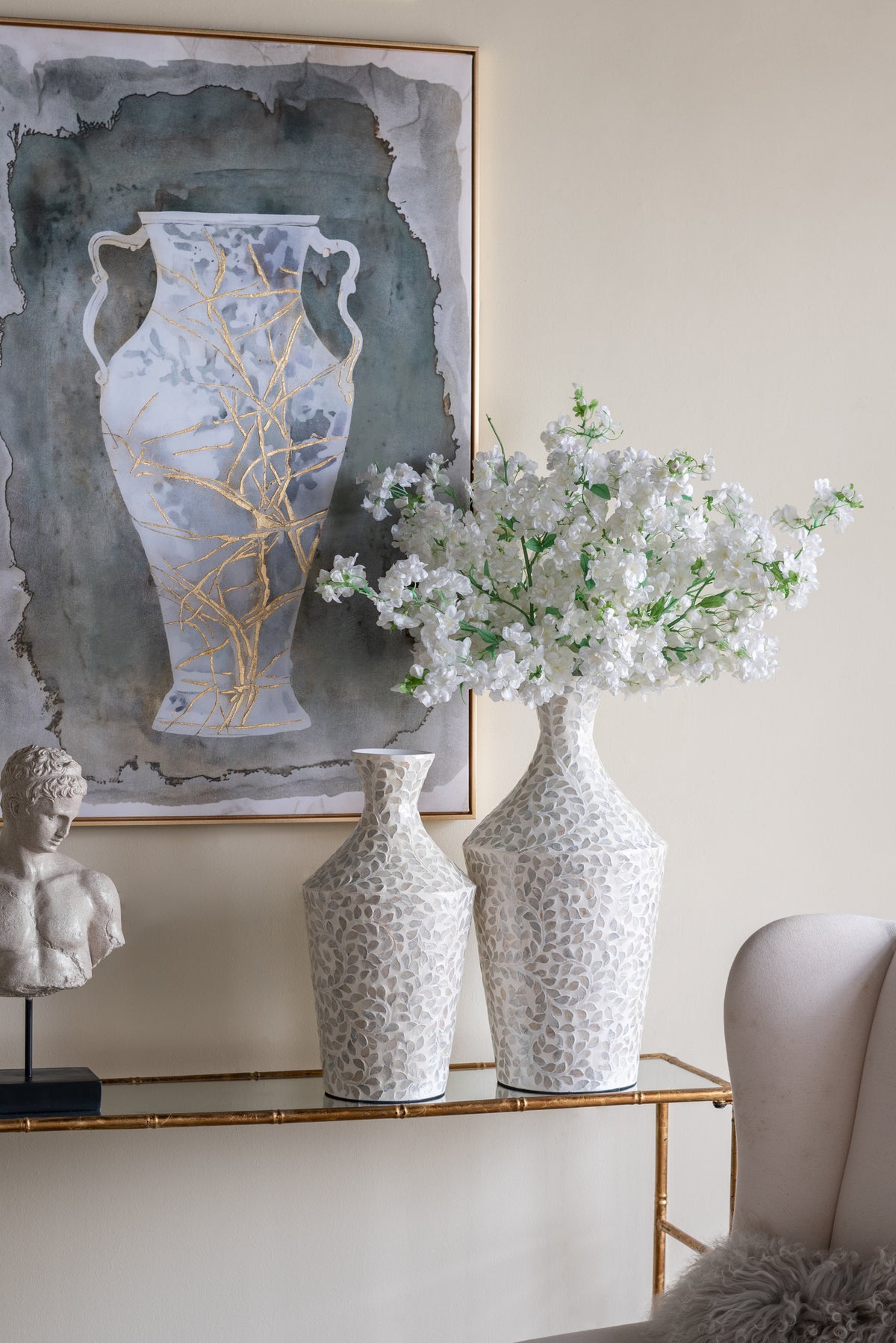 D9.8x19.7" Decorative Paper Powder Vase