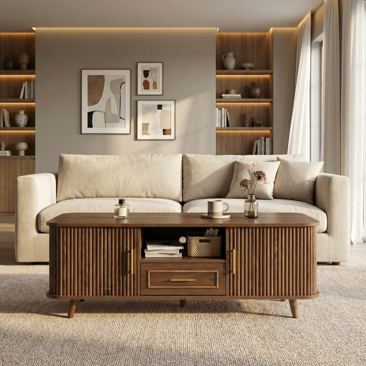 Mid-Century Modern Coffee Table with Storage
