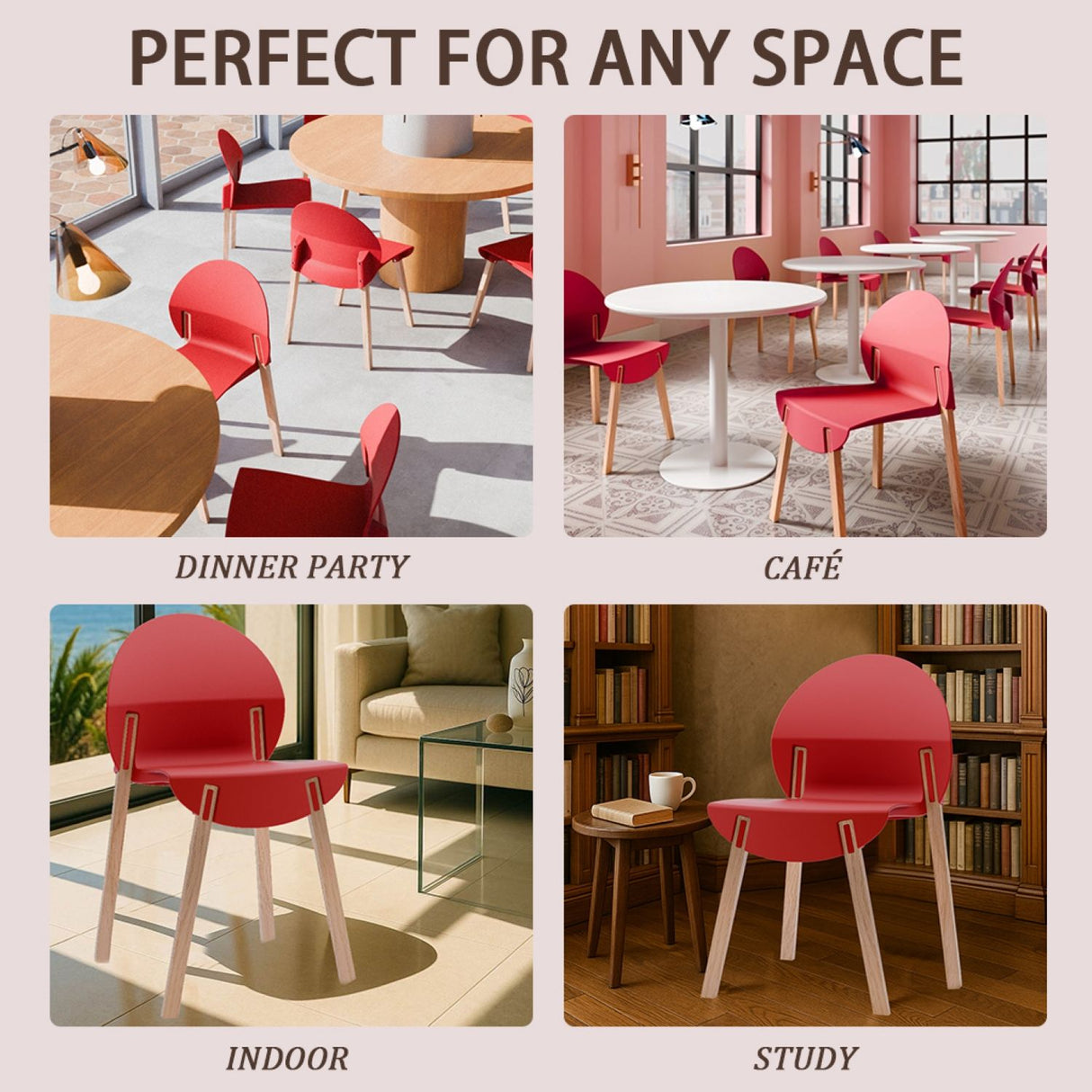 4 Piece Set Of Single Chairs, Traditional Elements With Round Table