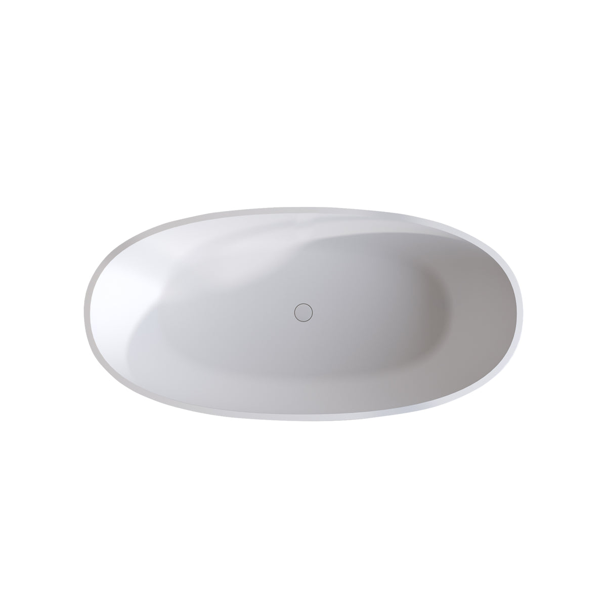 55" Solid Surface Matte Tub - Freestanding Soaking Bathtub