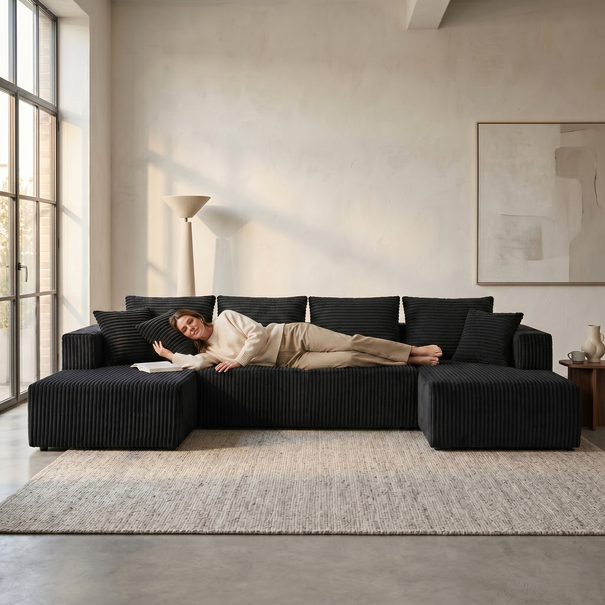 132.1 Inch Modular Sectional Sofa with Double Chaise