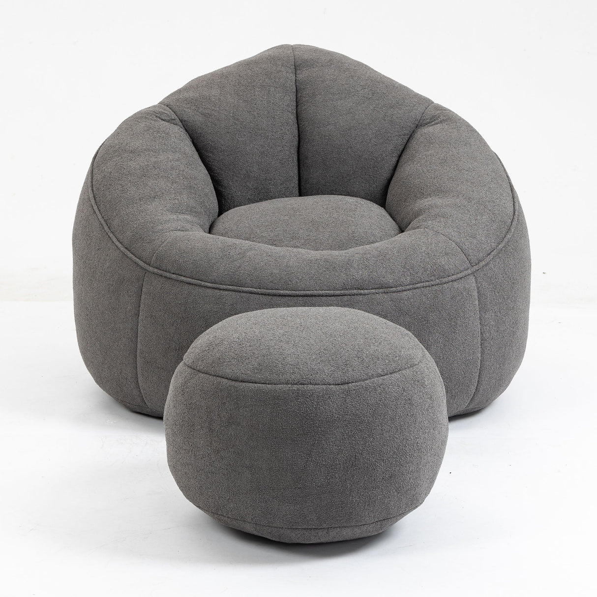 Bedding Bean Bag Sofa Chair High Pressure Foam With Footrest