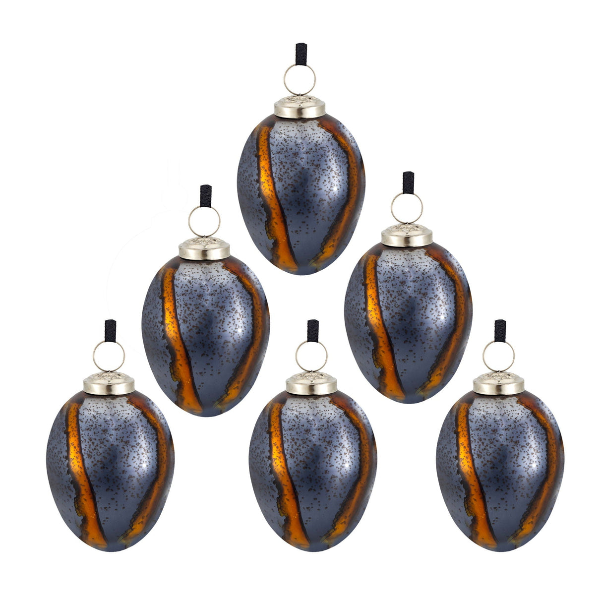 Christmas Ball Ornaments Set of 6 Glass Decorative Hanging Balls
