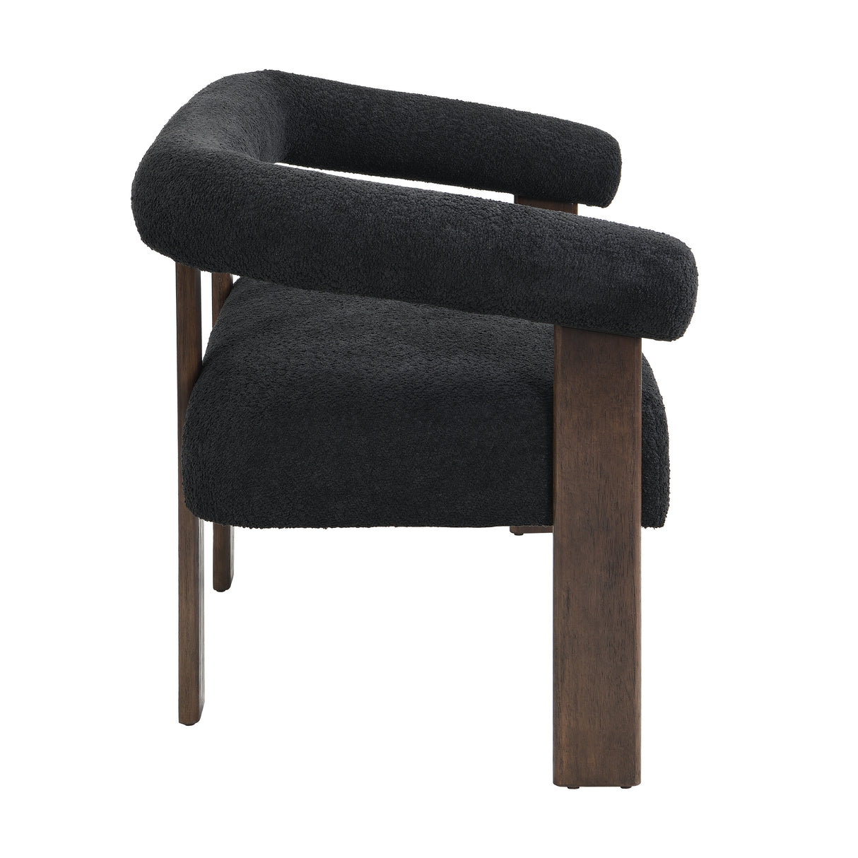 Round Armrest Loveseat (Black + Brown)