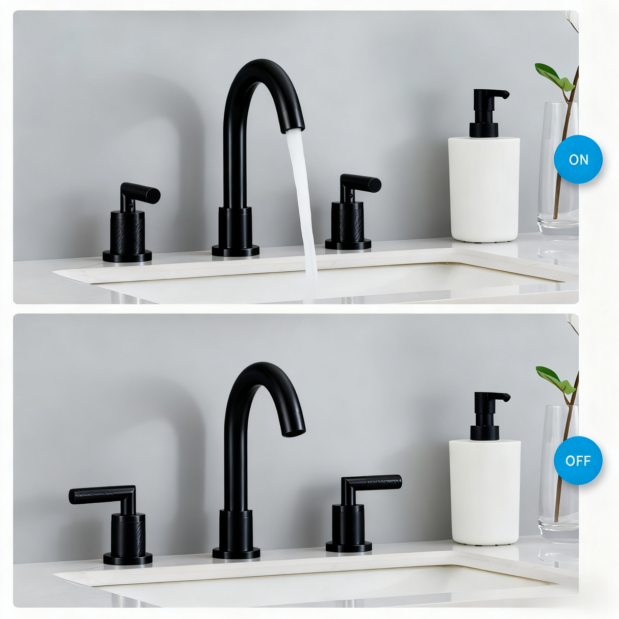 Bathroom Faucet 2 Handle Matte