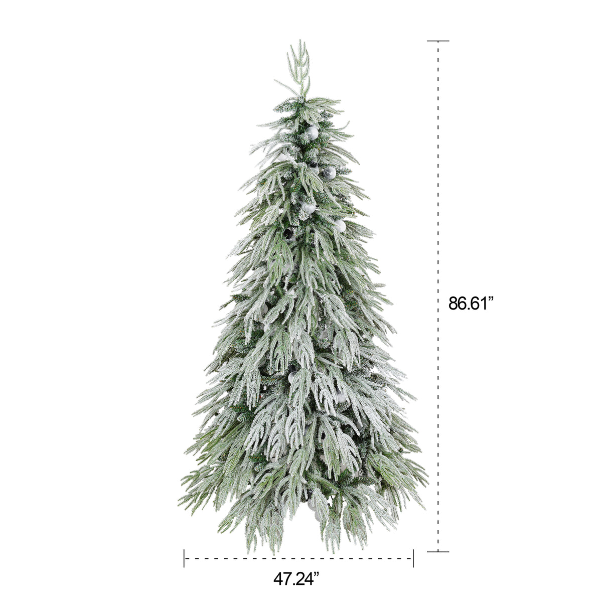 7 FT Pre-Lit Flocked Artificial Christmas Tree with LED Lights - view 3
