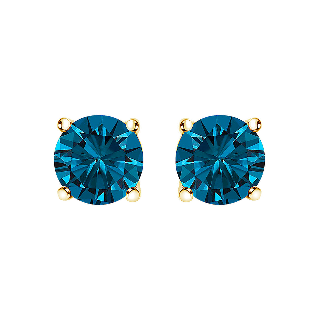 14K White Gold 1.00 Cttw Blue Lab Grown Diamond Stud Earrings with Screw Backs