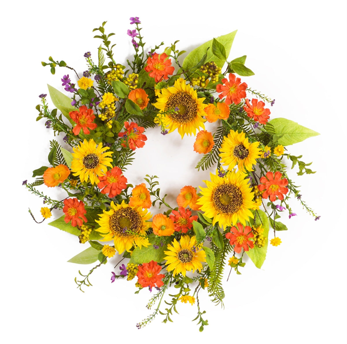 Mixed Sunflower Floral Wreath 22" Diameter